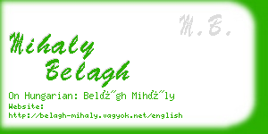 mihaly belagh business card